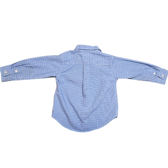 Chaps Baby Boy 18M Shirt Long Sleeve Button Down Blue Embroidered Logo Easter - Picture 5 of 7